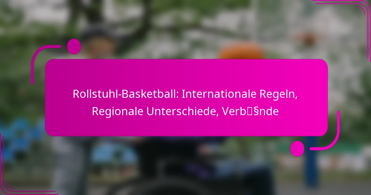 Rollstuhl-Basketball: Internationale Regeln, Regionale Unterschiede, Verbände