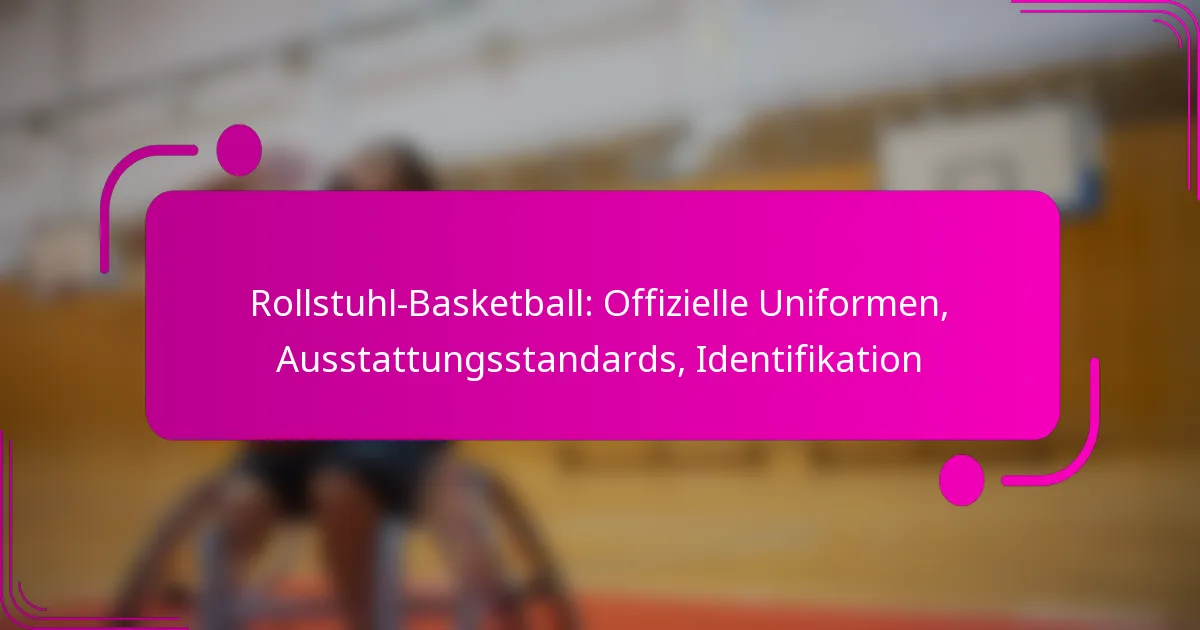 Rollstuhl-Basketball: Offizielle Uniformen, Ausstattungsstandards, Identifikation