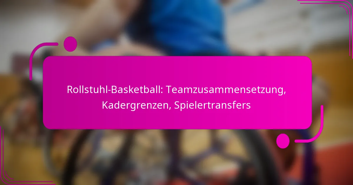 Rollstuhl-Basketball: Teamzusammensetzung, Kadergrenzen, Spielertransfers
