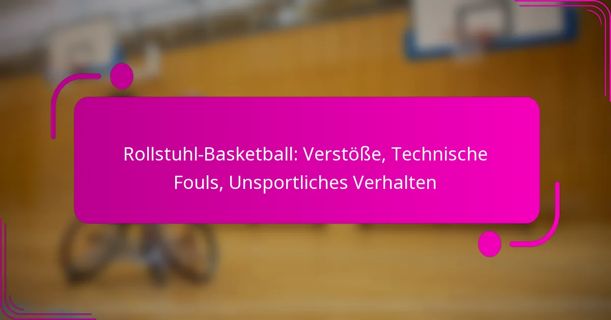 Rollstuhl-Basketball: Verstöße, Technische Fouls, Unsportliches Verhalten