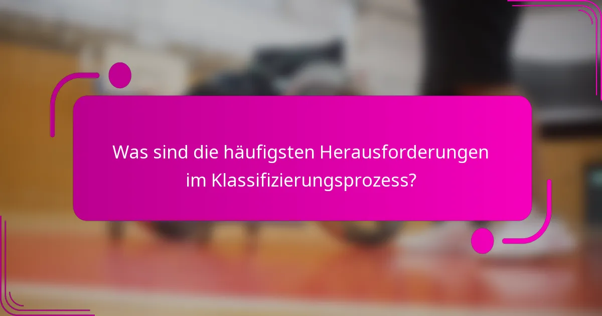Was sind die häufigsten Herausforderungen im Klassifizierungsprozess?