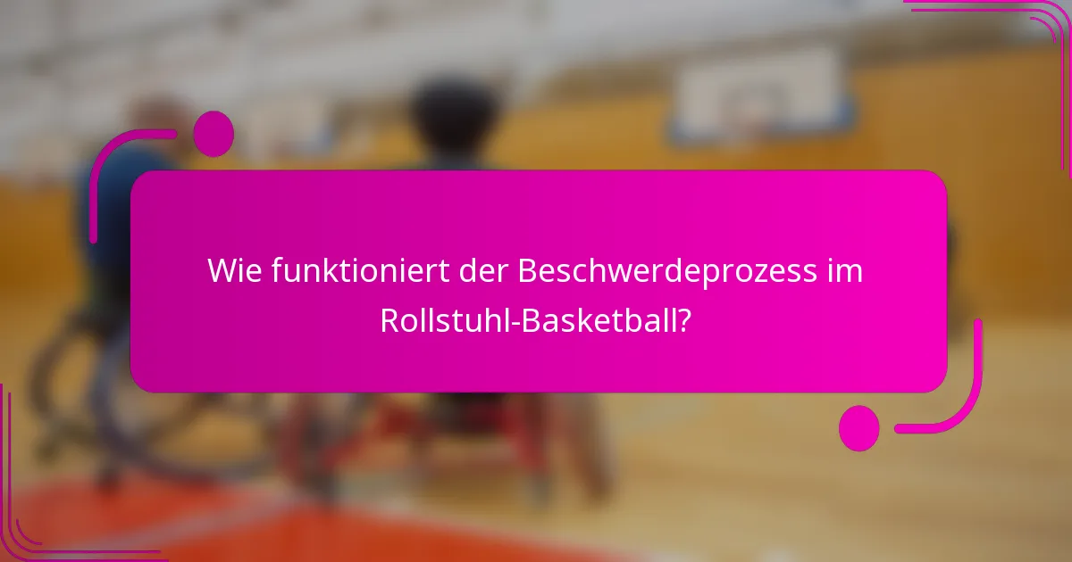 Wie funktioniert der Beschwerdeprozess im Rollstuhl-Basketball?