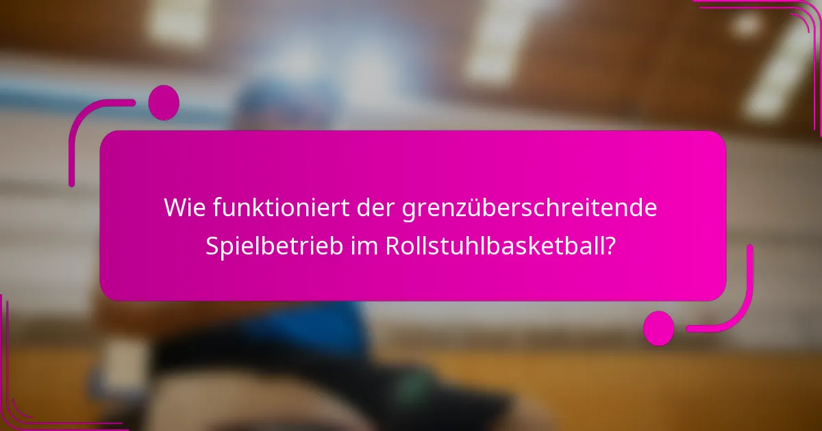 Wie funktioniert der grenzüberschreitende Spielbetrieb im Rollstuhlbasketball?