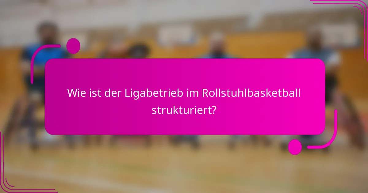 Wie ist der Ligabetrieb im Rollstuhlbasketball strukturiert?