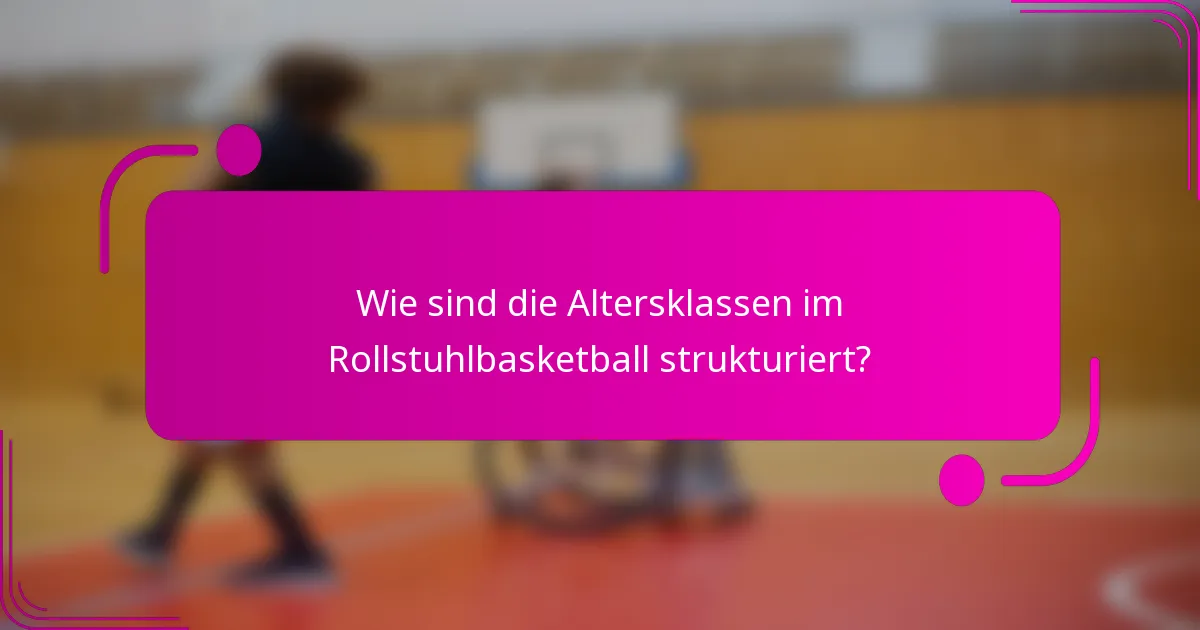 Wie sind die Altersklassen im Rollstuhlbasketball strukturiert?